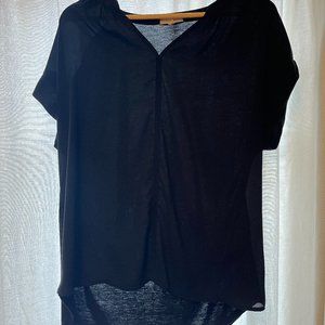 PLEIONE blouse, sheer/ jersey, size M